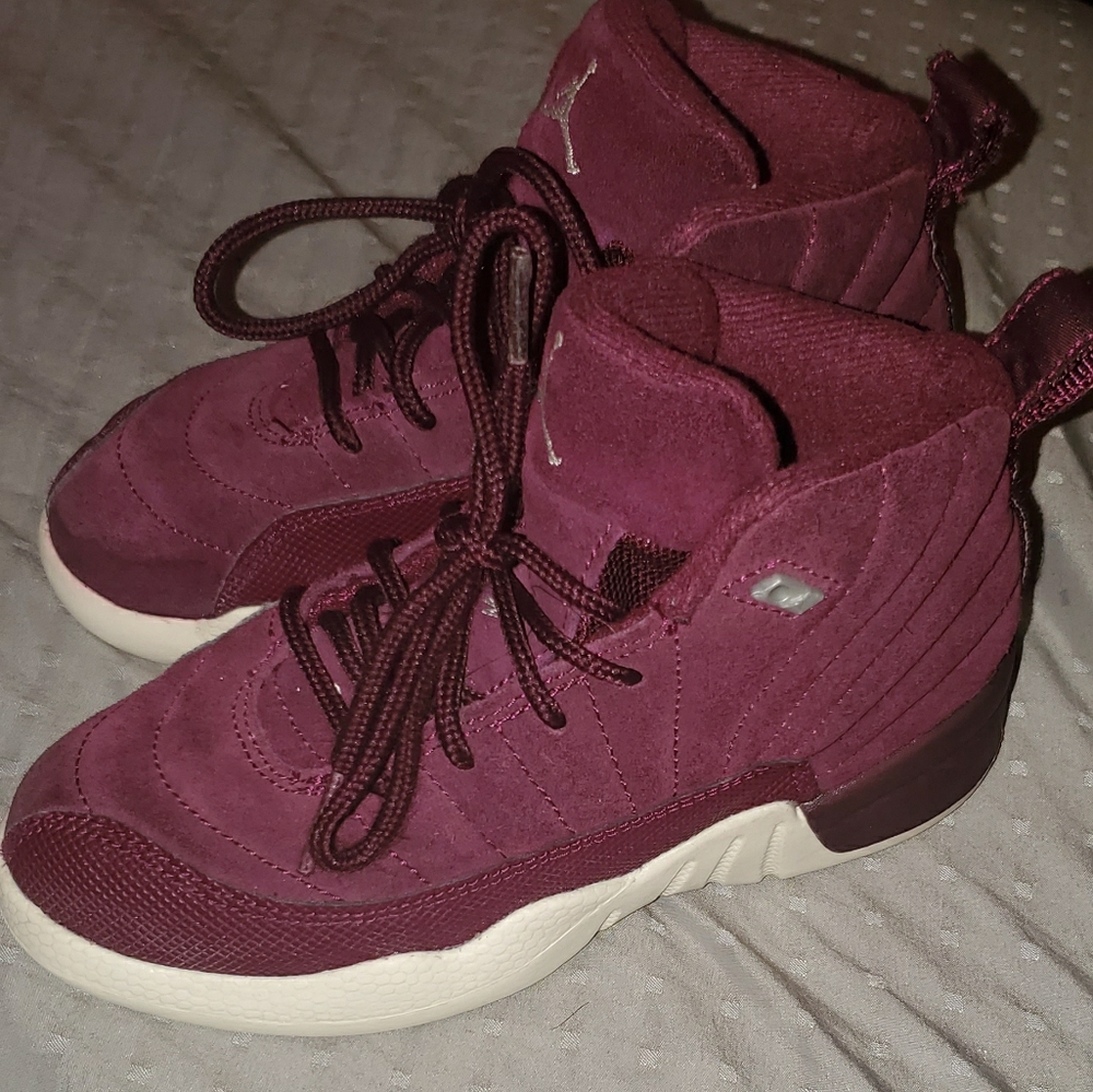 Purple suede Jordan's 12